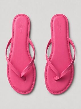 J. Crew Pink Leather Flip Flop Sandals